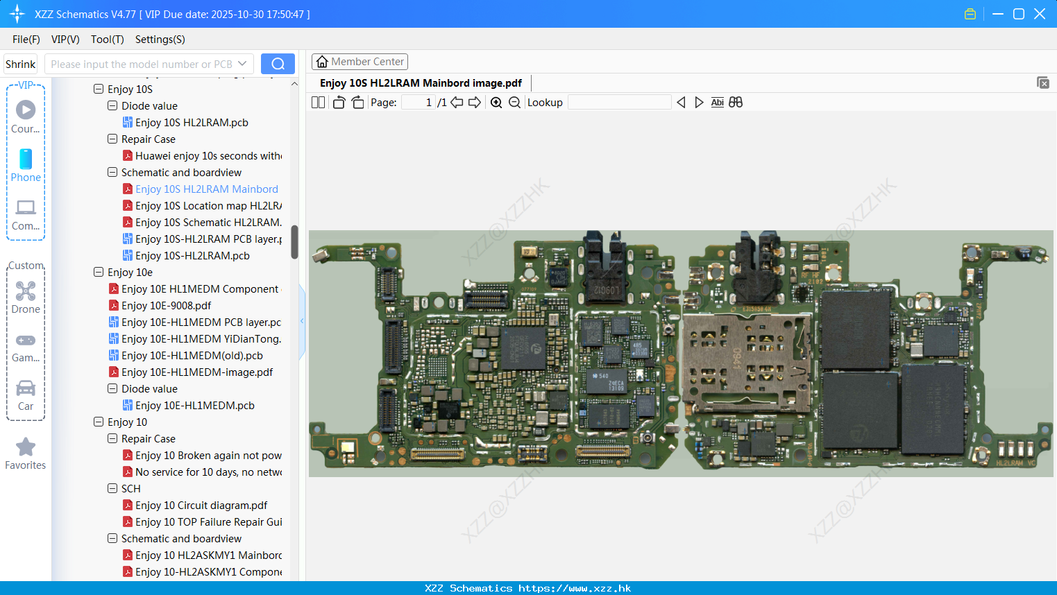 Huawei Enjoy 10S HL2LRAM Mainbord Image